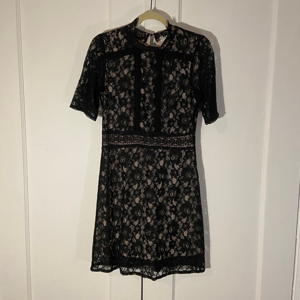 Black Lace Dress with Sleeves size Medium